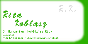 rita koblasz business card